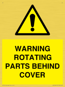 WARNING ROTATING PARTS BEHIND COVER
